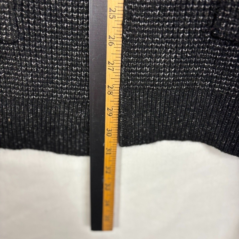 Chunky Open Cardigan Womens XXL (20) Black White Pockets Grandpa Dad Grunge - Picture 6 of 9